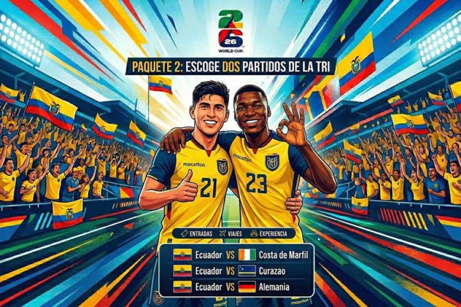 Mundial 2026: paquete 2 – escoge 2 de los 3 partidos (10 días desde $8,000.00)